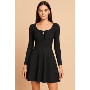 Hyacinth House by Tuckernuck Black Shimmer Selena Mini Dress Size XS NEW